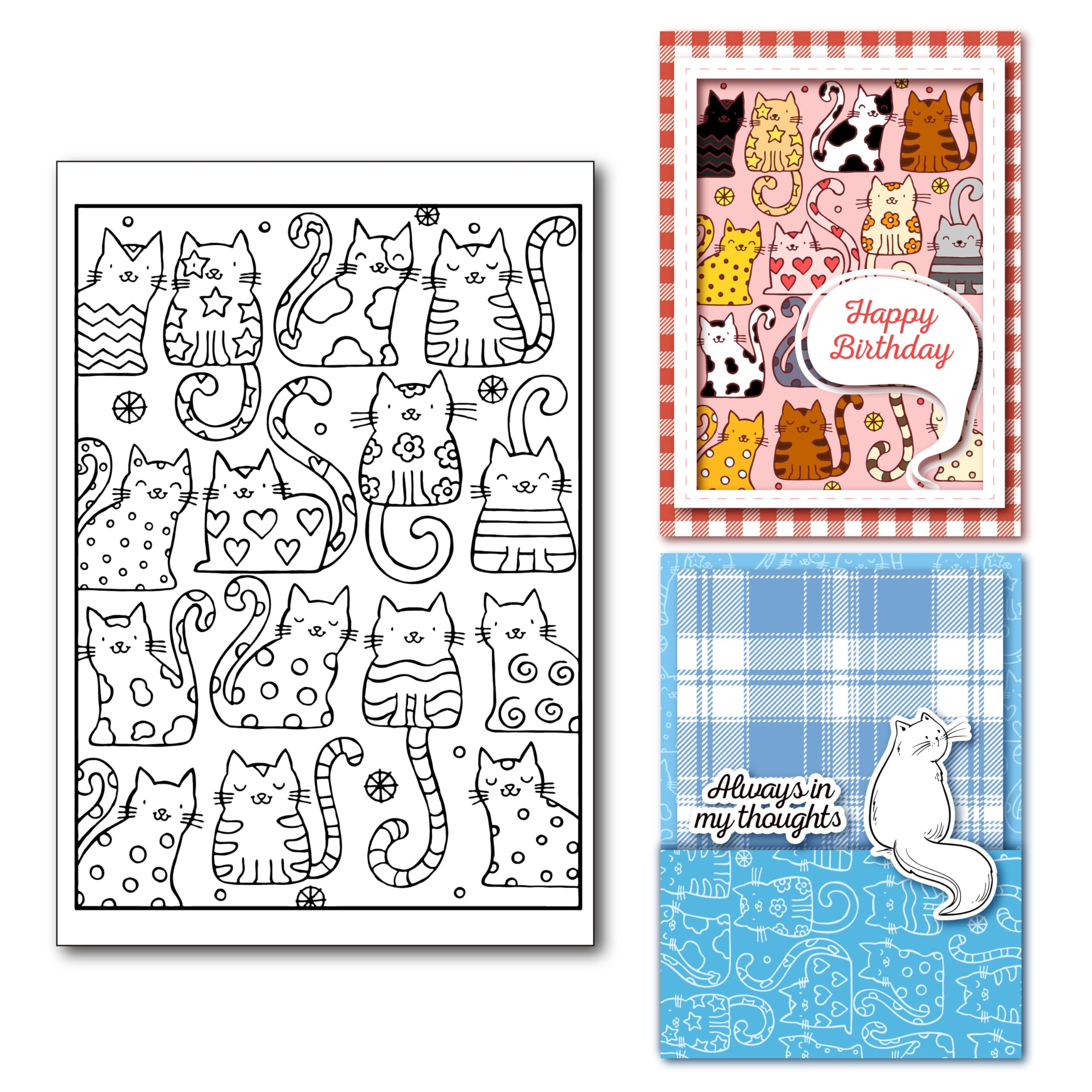 arriettycraft Cats Background Clear Stamps for Cards Making Decoration Clear Stamps and DIY Scrapbooking Crafting
