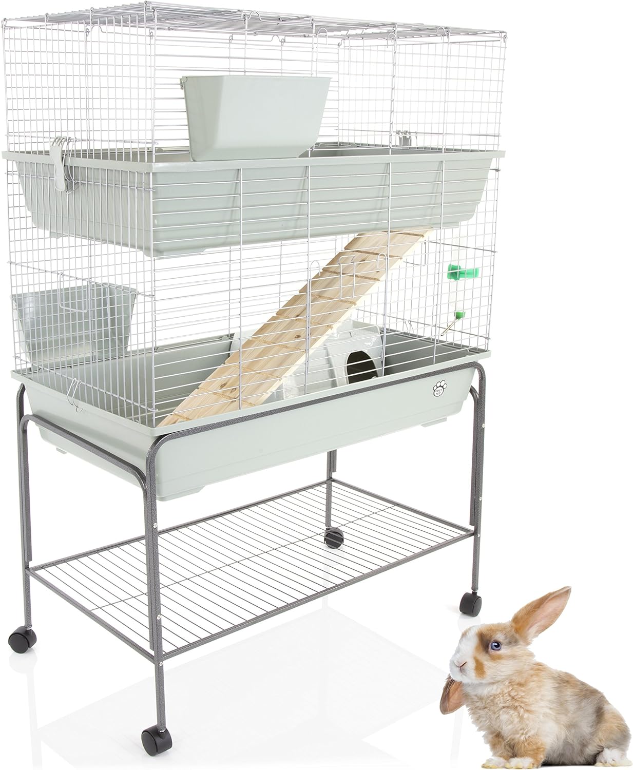 COZY PET Rabbit/Guinea Pig 2 Tier Indoor Cage with Stand 100cm suitable