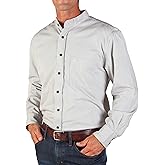 Traditional Irish Grandfather Shirt, Men's Casual Long Sleeve Button Down Collarless Dress Shirt