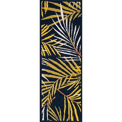 Amazon Com Tropical Palm Patterned Area Rug Bright Beach