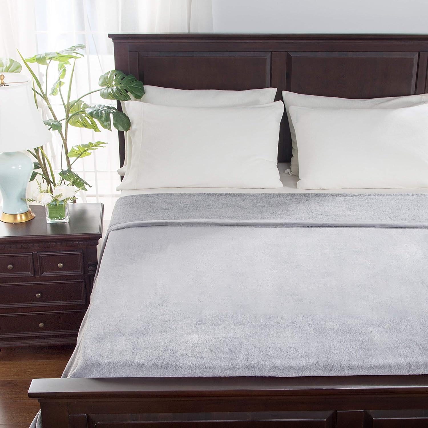 Berkshire Blanket Velisse Blanket | Ultra Soft Cozy Plush Bed Blanket | Heavyweight Warmth | Pebble Grey | Full/Queen (90