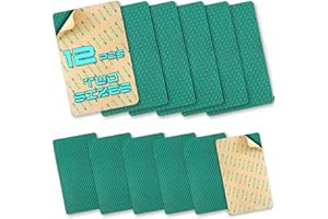 URBANSTREAM Winter Pool Safety Cover Repair Patch Kit - 12 Multipack 6pcs 12x8in & 6pcs 8x4in Green Color - Mesh Inground Swimming Pool Safety Cover Patches - Size Large and Medium - Tear Repair Set