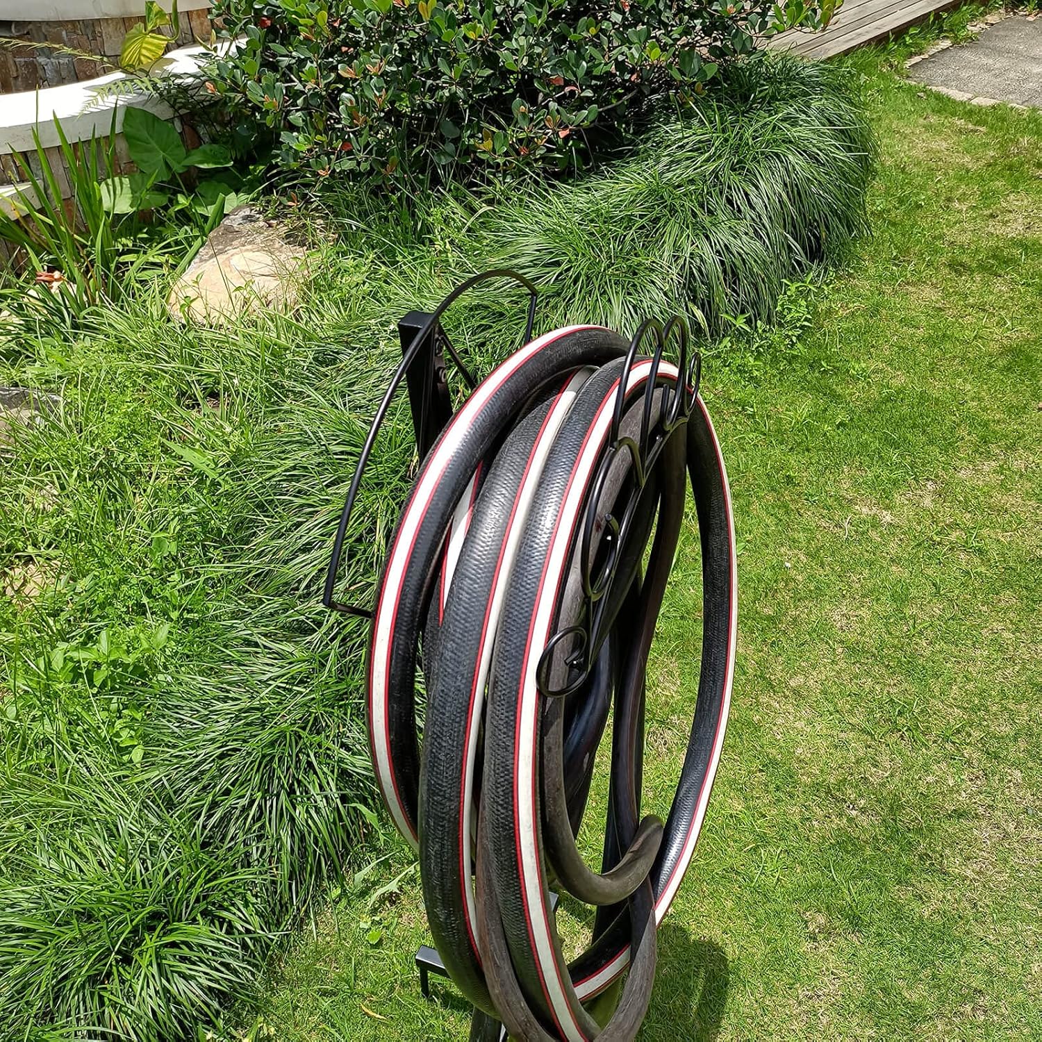 Orgrimmar Detatchable Heavy Duty Metal Water Hose Reel Decorative Garden Hose Holder Hangerfor Outside : Garden & Outdoor