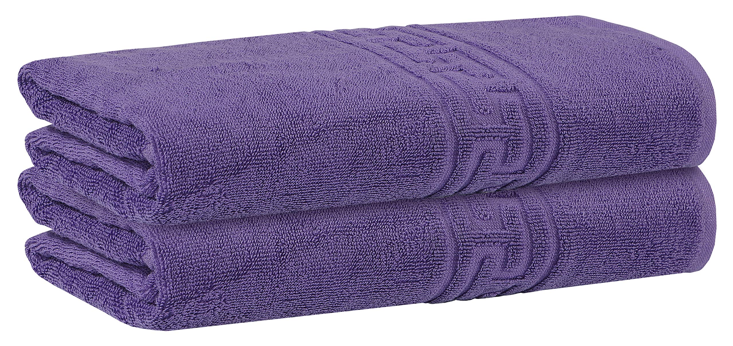 DTEX HOMES 2 Large Bath Sheet Towel Sets For Bathroom 90 x 140 cm 100% Cotton 600 GSM - Purple