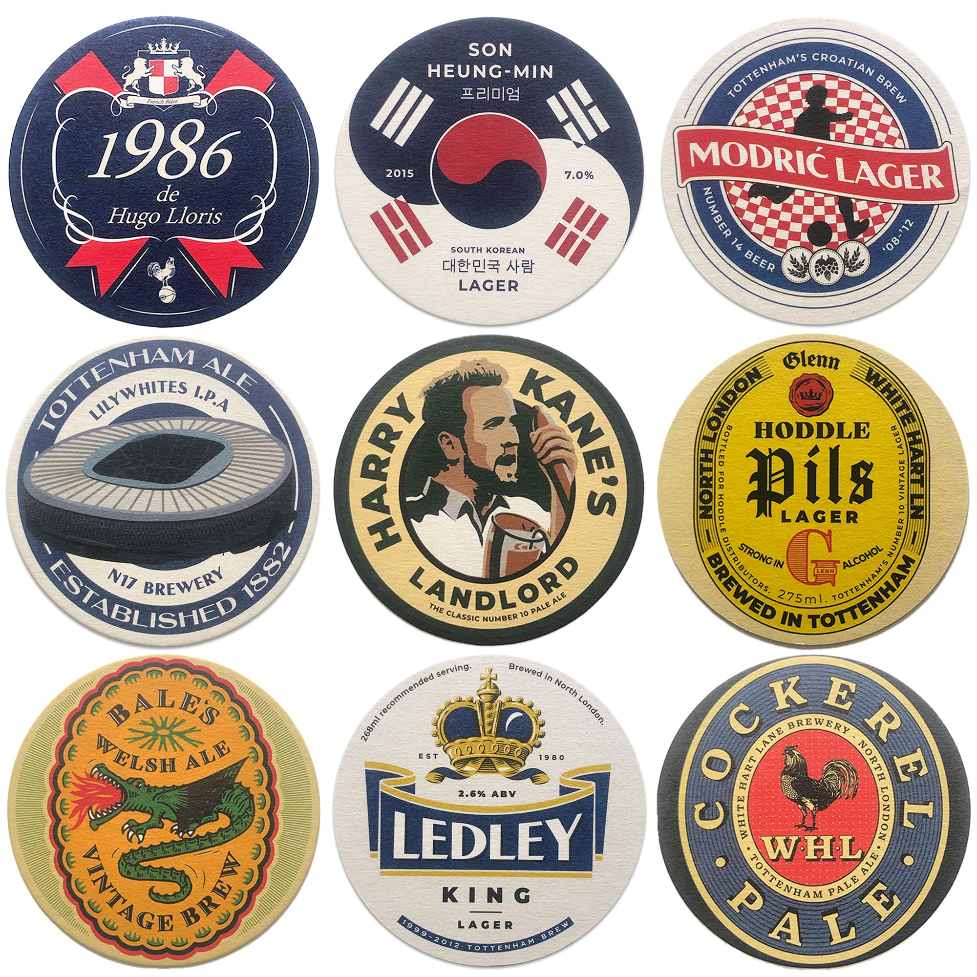 Tottenham Beer Mats x9