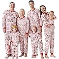 PATPAT Family Christmas Pjs Matching Sets Reindeer and Snowflake Patterned Sleepwear Xmas PJS Set for Couples and Kids