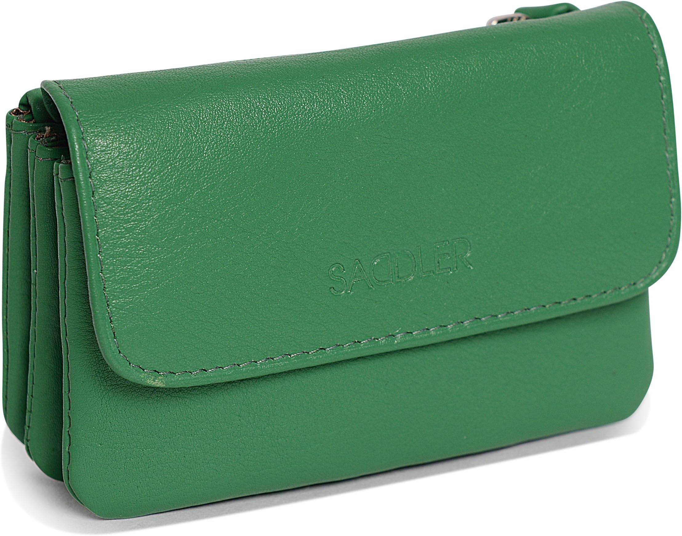 SADDLER Womens Luxurious Real Leather Flapover Small Coin Purse | Designer Change Pouch with Zip | Credit Card Size | Gift boxed