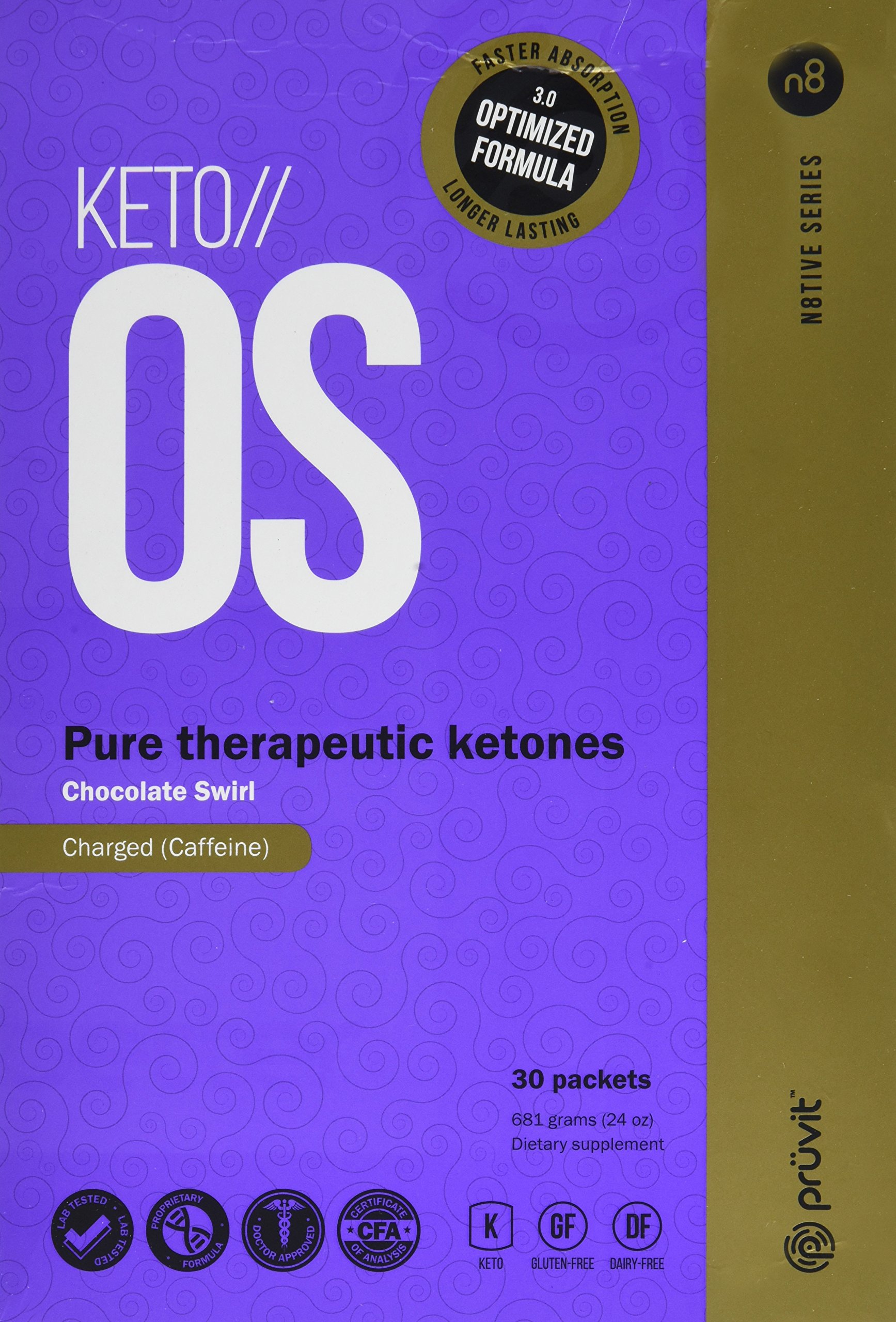 KETO//OS Chocolate Swirl CHARGED, BHB Salts Ketogenic Supplement Beta