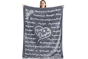 BUTTERTREE Mothers Day Gifts for Daughter, Daughter Gifts, to My Daughter Blanket, Daughter Gift from Mom, Gifts for Daughter from Mom, Birthday Gift for Daughter, Throw Blanket 65” x 50” (Silver)