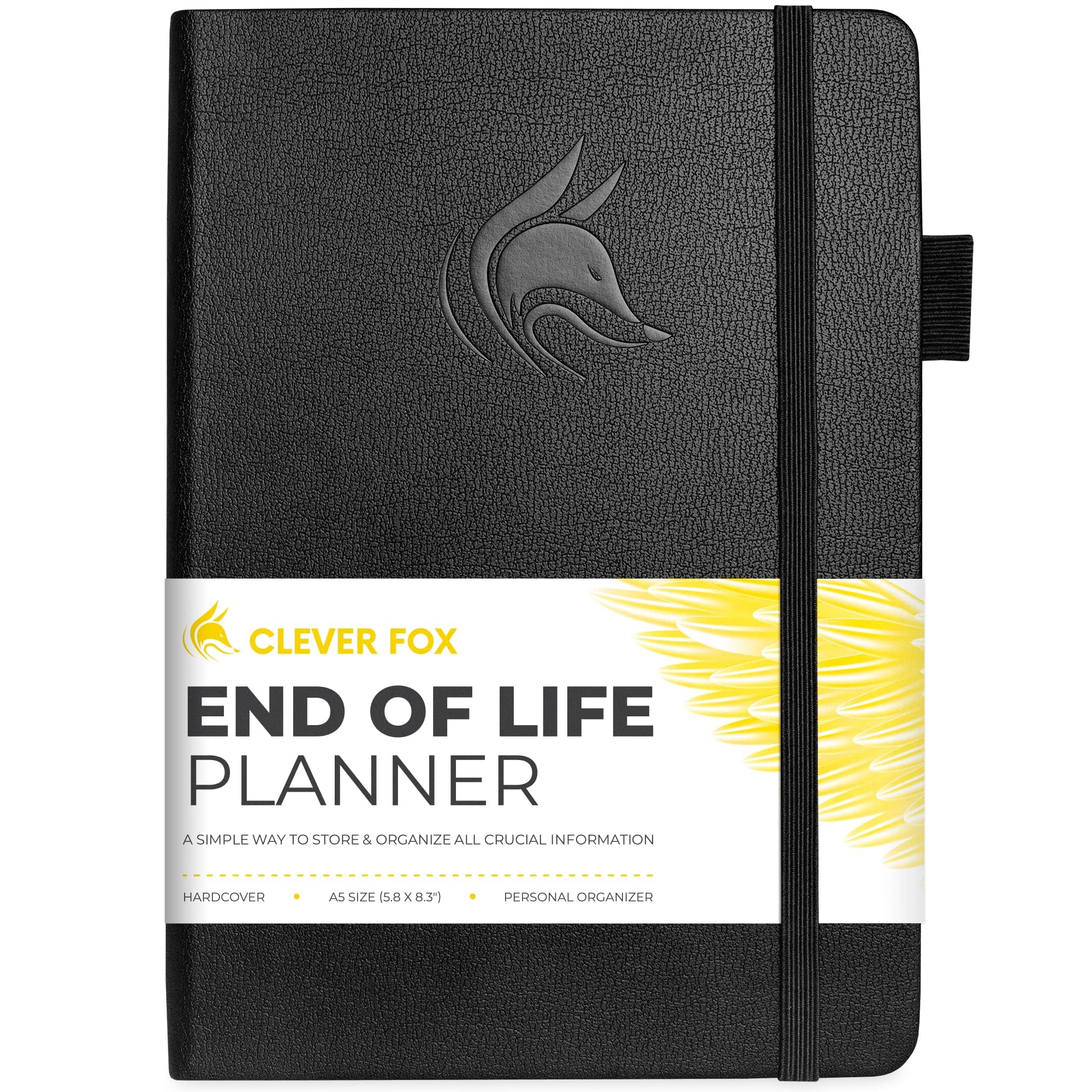 Clever Fox End of Life Planner – Final Arrangements Organizer for Beneficiary, Will Preparation, Last Wishes & Funeral Planning, A5 (Black)