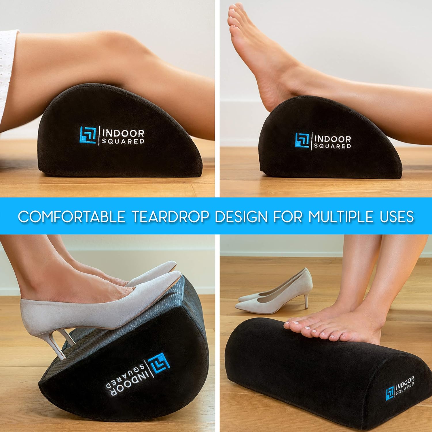 Under The Desk Foot Rest – Office Ergonomic Foot Rest Cushion for Under Desk with Orthopedic Teardrop Design for Long Work and Gaming - Computer Desk Footrest Pillow and Rocker : Office Products