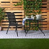 Harbour Housewares Square Glass Top Garden Table 90x90cm Parasol Hole view 2
