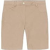 Nautica Girls School Uniform Bermuda Shorts, Pull-on Fit, Stretchy Material, Functional Pockets