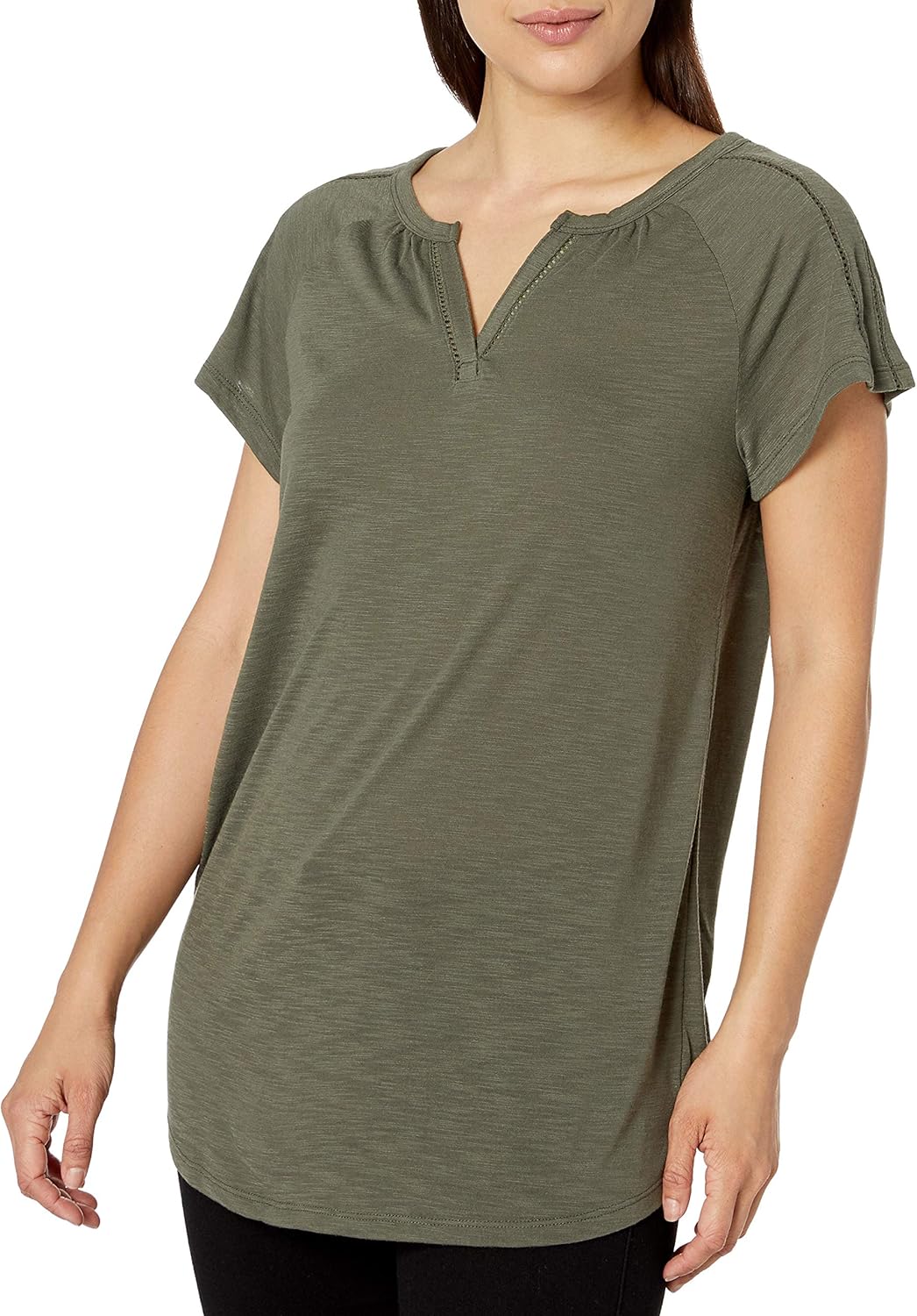 Hanes womens Short Sleeve Peasant Henley Tee Blouse (pack of 1) Buy Online at Best Price in UAE