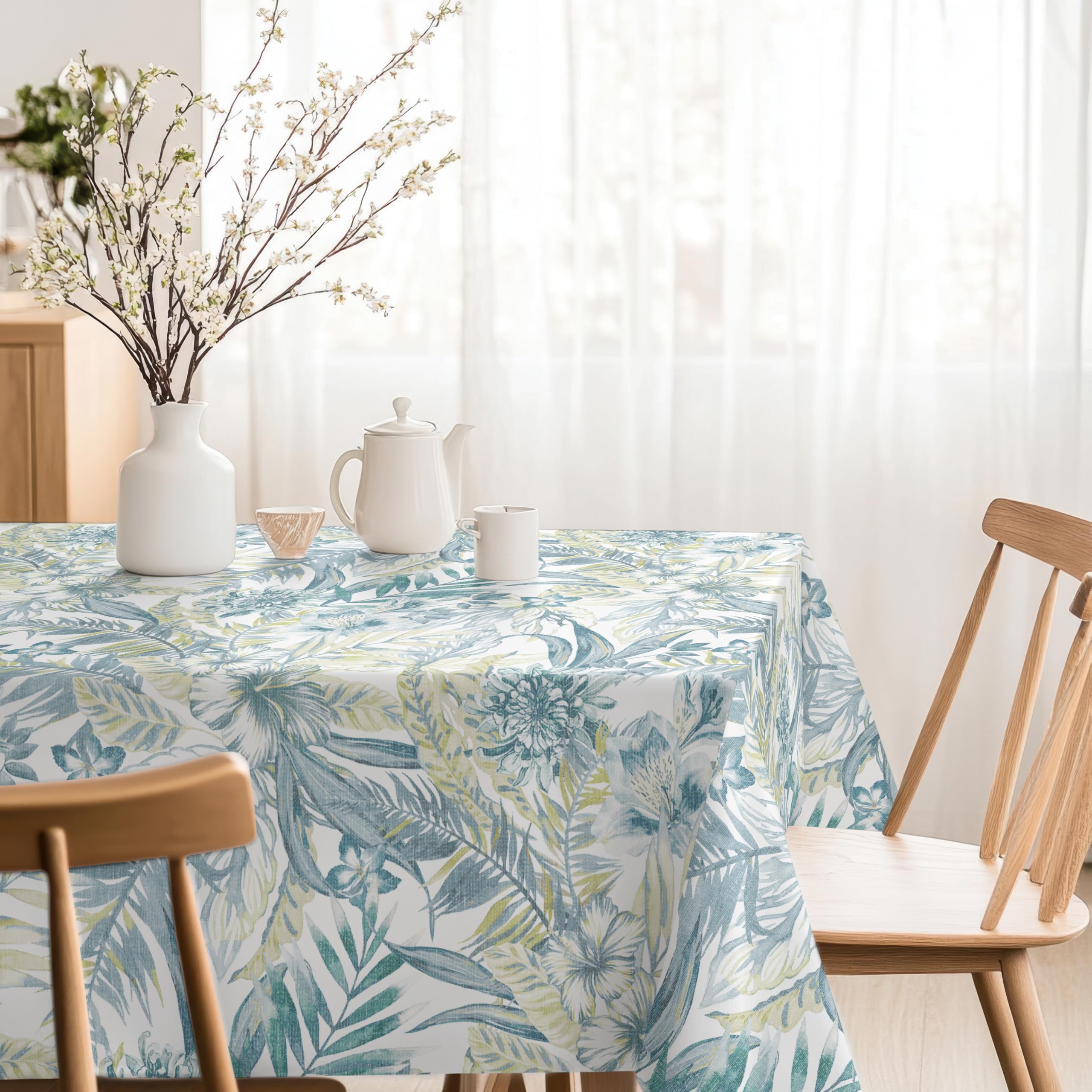 Martina Home Blue Danube Resin Coated Tablecloth 140cm x 140cm