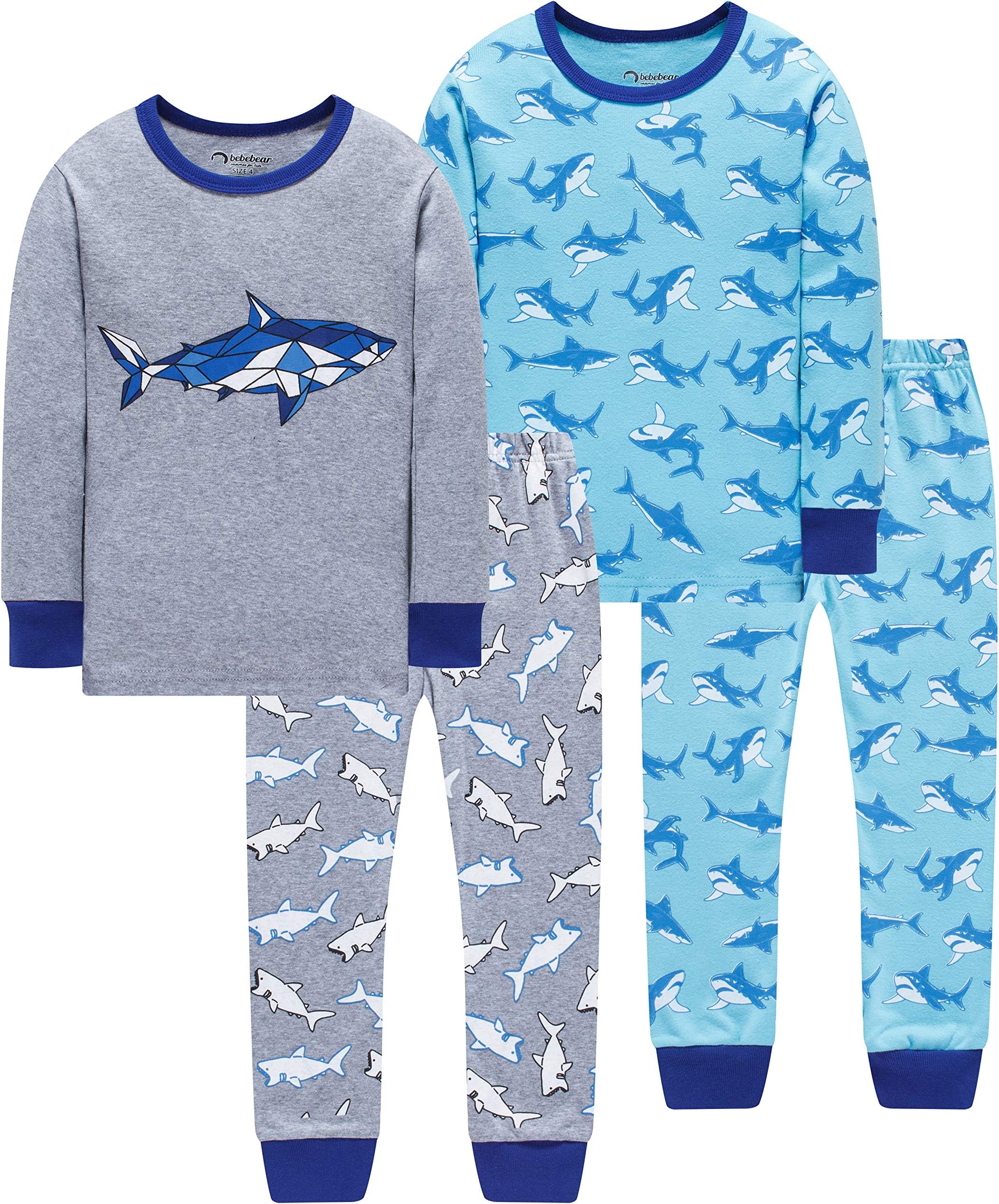 Pajamas For Boys Christmas Baby Truk Clothes Kid Children Pants Set 4 Pieces Sleepwear