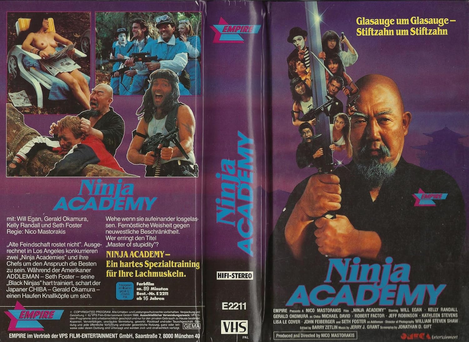 Amazon Com Ninja Academy Vhs Will Egan Gerald Okamura Kelly Randall Michael David Jeff Robinson Kathleen Stevens Lisa Montgomery Robert Factor Seth Foster Jack Freiberger Art Camacho Al Lampkin Nico Mastorakis Isabelle Mastorakis