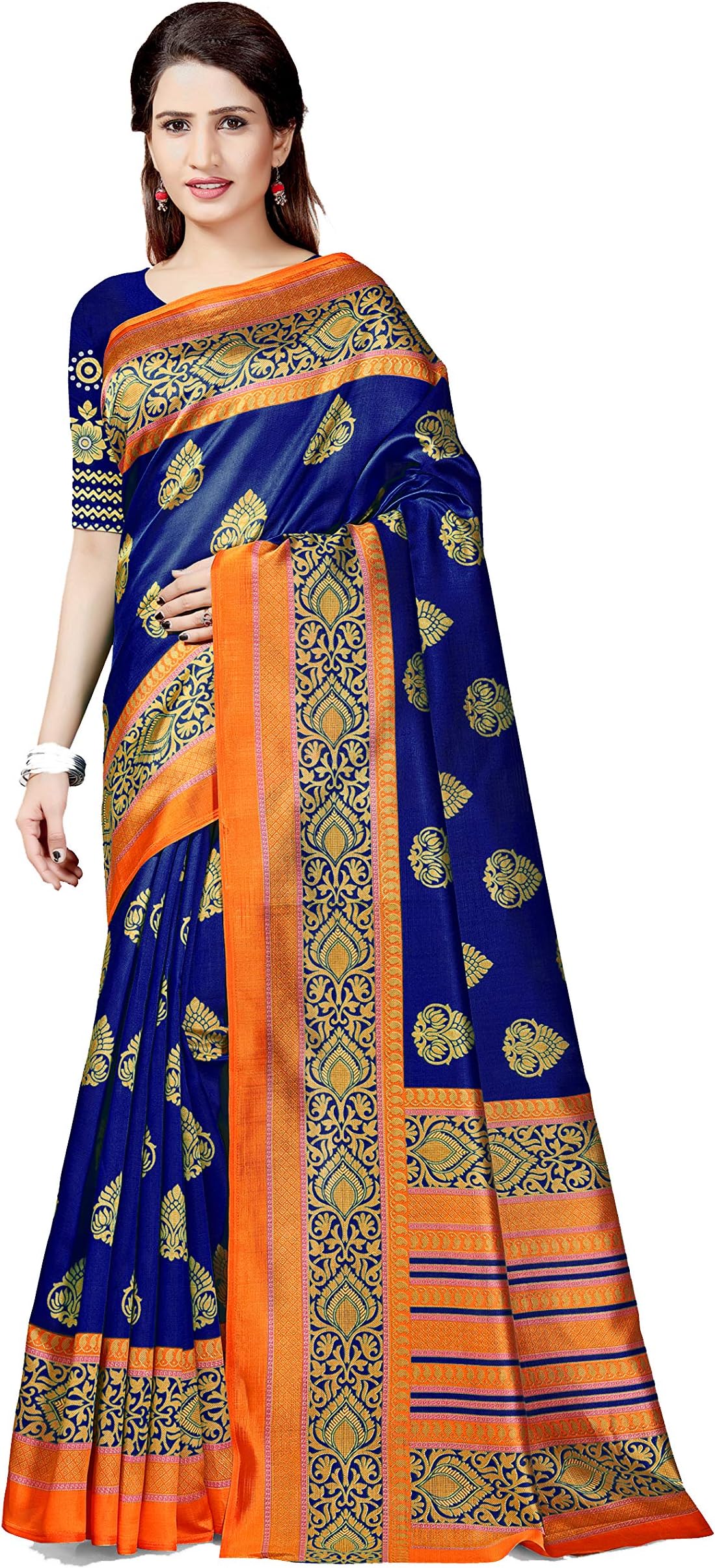 Winza Designer Women's Art Silk Saree With Blouse (SAMPURNA (2))