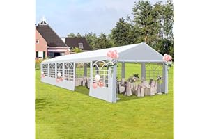 COVERONICS Outdoor Canopy Party Tent, 20'X40' Patio Party Tent with Rollable Sides and 4 Sandbags, Heavy Duty Steel Frame Carport Gazebo Event Tent Perfect for Wedding, Birthday Party, Outdoor Event