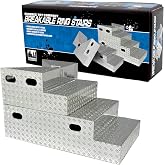Chrome Plated Deluxe Breakable Ring Stairs for Wrestling Figure Rings | Breaks Apart Into 2 Pieces with Built-In Handles for Wrestling Figure Matches, Displays &amp; Toy Photography