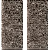 SKL Home CloudSoft Cotton Luxury Hand Towel 2pc Set for Bath/Kitchen/Bar & Gift, Mink Brown
