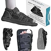 Brace On Post Op Shoe - Adjustable Orthopedic Walking Shoes for Women & Men, Walking Shoe for Post-Surgery Recovery, Broken Foot & Toe, Stress Fracture, Medical Boot for Injury (Mens, Large, Shoe Size 10.5-11.5) Black