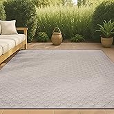 JONATHAN Y Mini-Diamond Trellis Indoor Outdoor Area Rug 3X5 Beige, Rabat High-Low Pile for Backyard, Patio, Porch, Easy-Clean