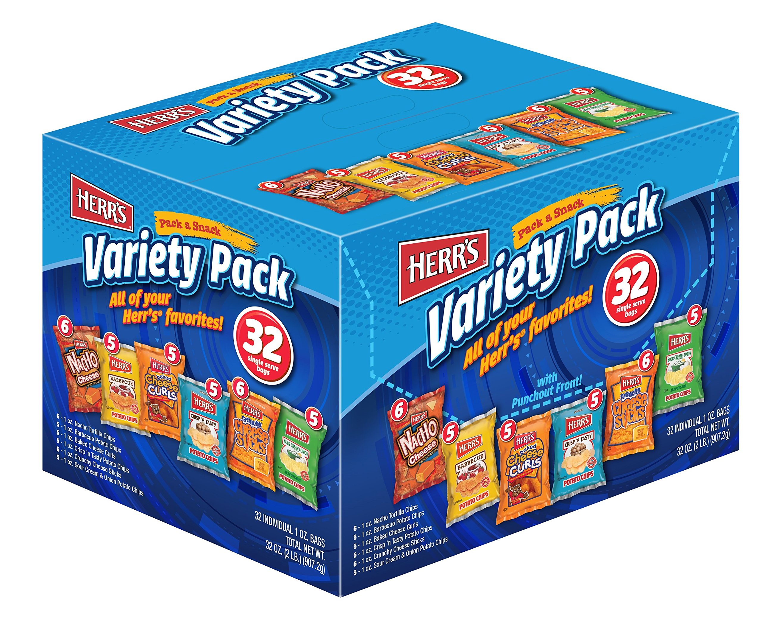 Herr's Potato Chips, Ketchup Flavored, 1 Oz. (Pack of 42)