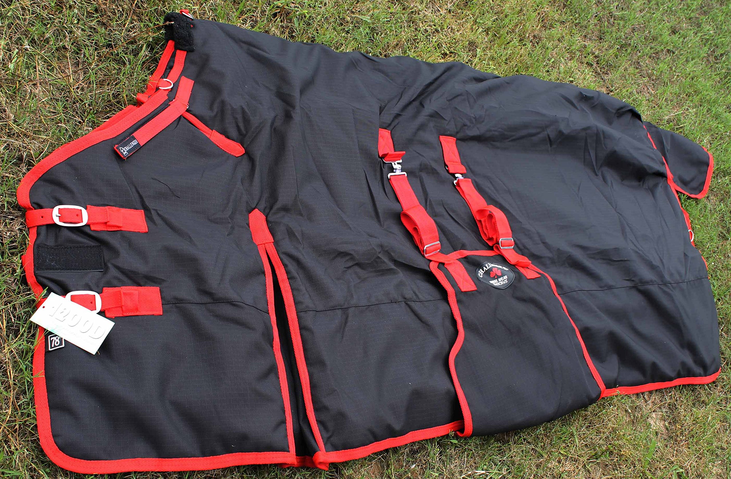 74'' 1200D Turnout Waterproof Horse Tough WINTER BLANKET HEAVY Belly