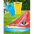 JAMBO 24Ft XL Slip Splash and Slide with Inflatable Crash Pad and 2 Bodyboards, Heavy Duty Lawn Water Slide Summer Water Toy with Sprinkler for Backyard Outdoor Water Fun n Toys for Kids, Splash Mat