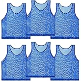 RAINFLOW Soccer Pinnies Scrimmage Vests – Set of 6 Lightweight Mesh Pennies Practice Jerseys for Youth & Adult Teams,Training