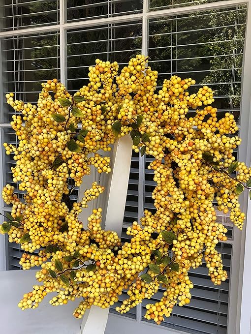 Amazon Com Home Decorative Accents Soft Berry Wreath Lemon