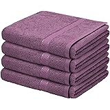 EVELYN LIVINGMAUVE LILAC PACK OF 4 PURE 100% EGYPTIAN COTTON BATHROOM TOWELS BATH SHEET BALE SET SUPER SOFT 500 GSM