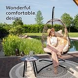 VITA5 Hanging Egg Chair Frame PolyRattan with Cushion Beige 150 kg view 4