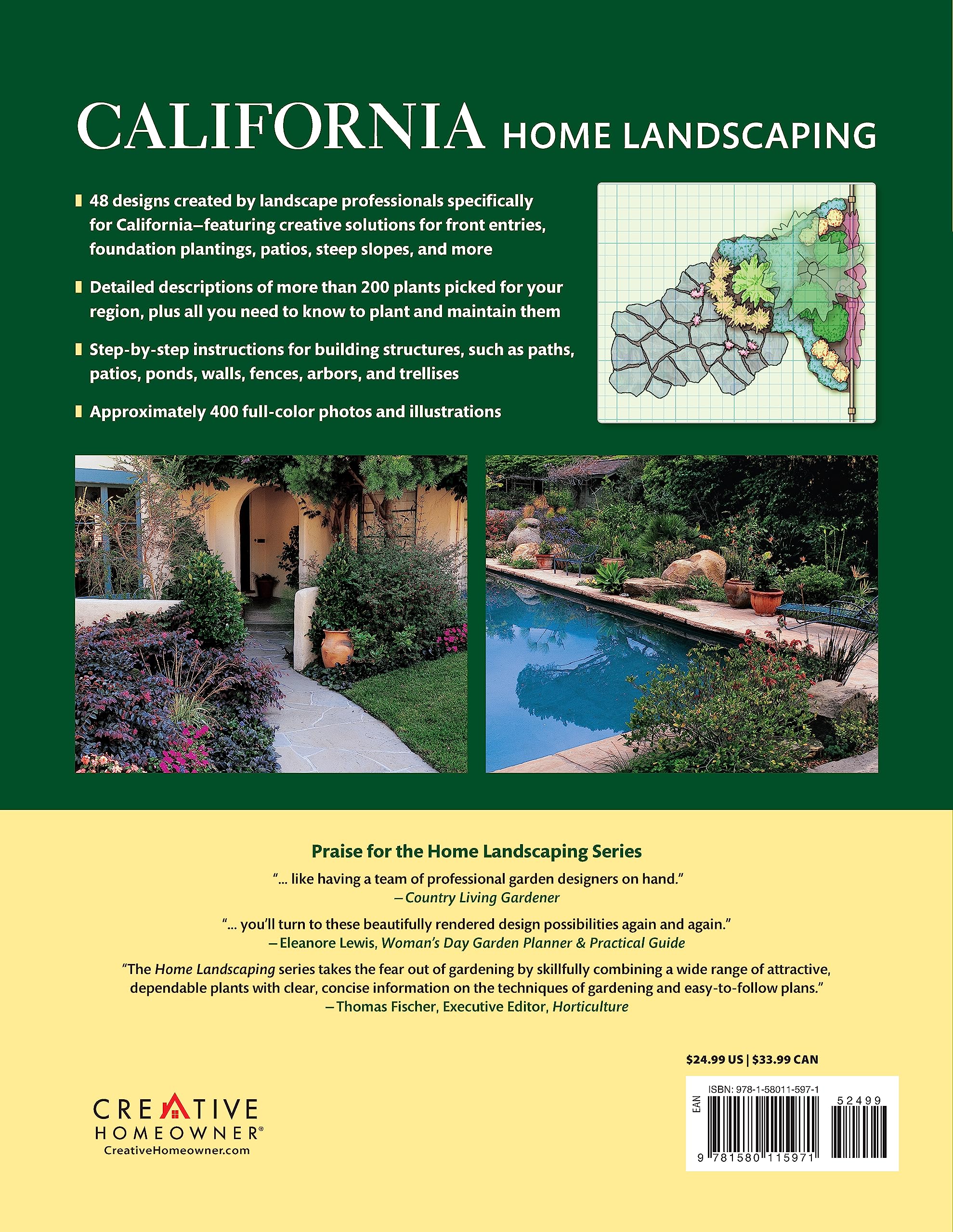 California Home Landscaping, Fourth Edition: 48 Landscape Designs 200+ Plants & Flowers Best Suited to the Region (Creative Homeowner) Over 400 Photos, Native Plant Profiles, and Outdoor DIY Projects
