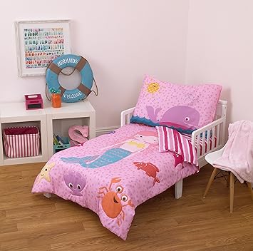 Amazon Com Little Tikes 4 Piece Mermaid Toddler Bedding Set