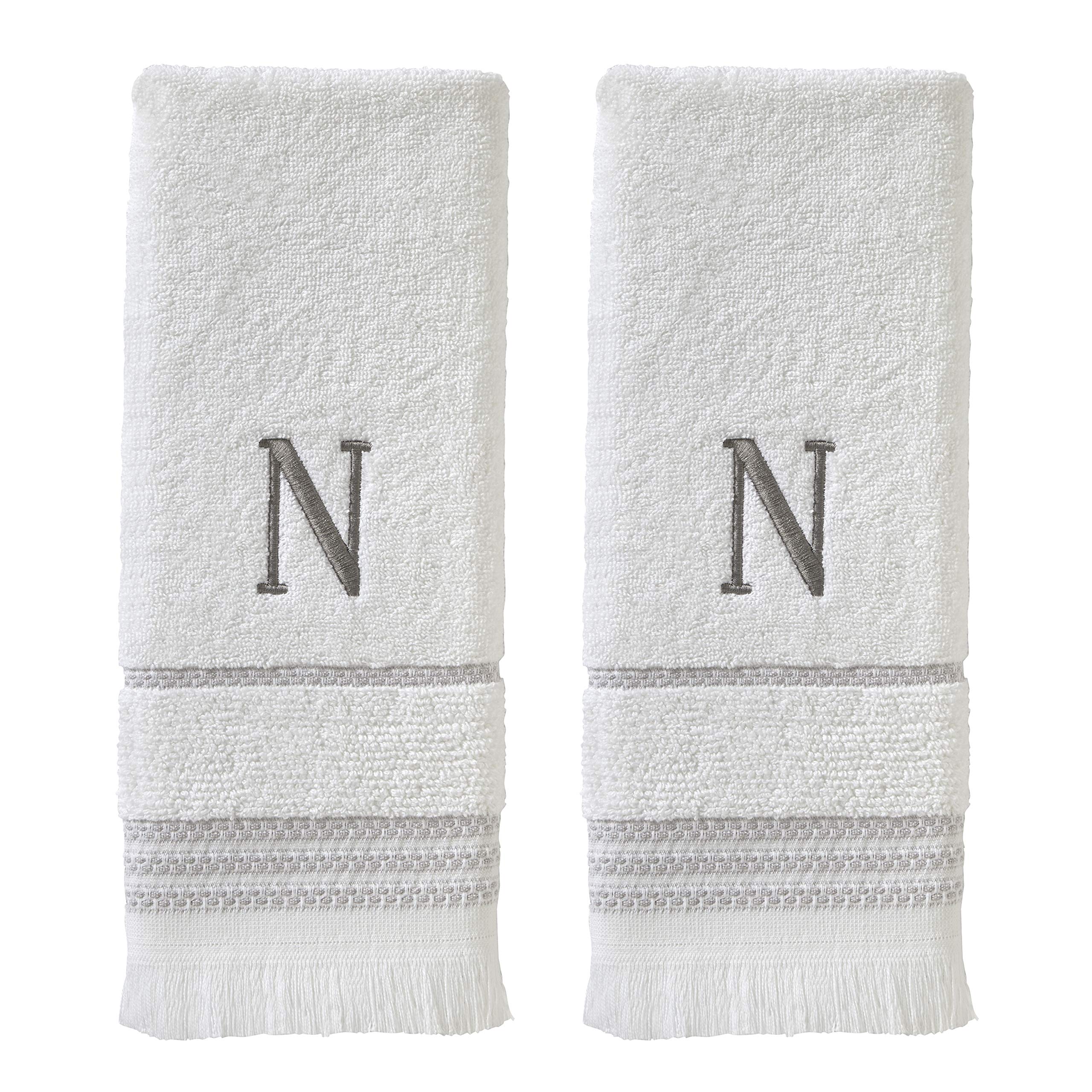 SKL Home Hand Towel Set, N, Cotton, White, 16x26