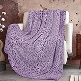 Purple Leopard Print Throw Blanket for Women, Soft Warm Cheetah Blanket, Cozy Fleece Throw for Bed Sofa Couch, Home Decor Living Room Bedroom Decor, Mothers Day Birthday Gifts for Mom Grandma, 50"x60"