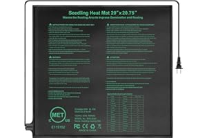 BESTIO Seedling Heat Mat 20"x20.75"in,Waterproof Heat Mats for Seed Starting,Plant Heating Mat for Seed Germination,Hydroponic Plant,Reptile Indoor