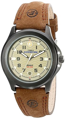 Timex Men's T47012 Expedition Metal Field Brown Leather Strap