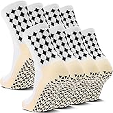 Airpal 2/4 Pairs Grip Soccer Socks for Men Women Cushioned Non Slip Football Basketball Athletic Sports Socks