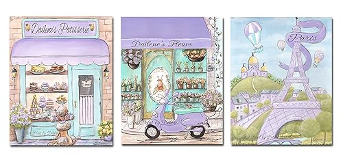 Amazon Com Lavender And Teal Paris Bedroom Decor Set Of 3