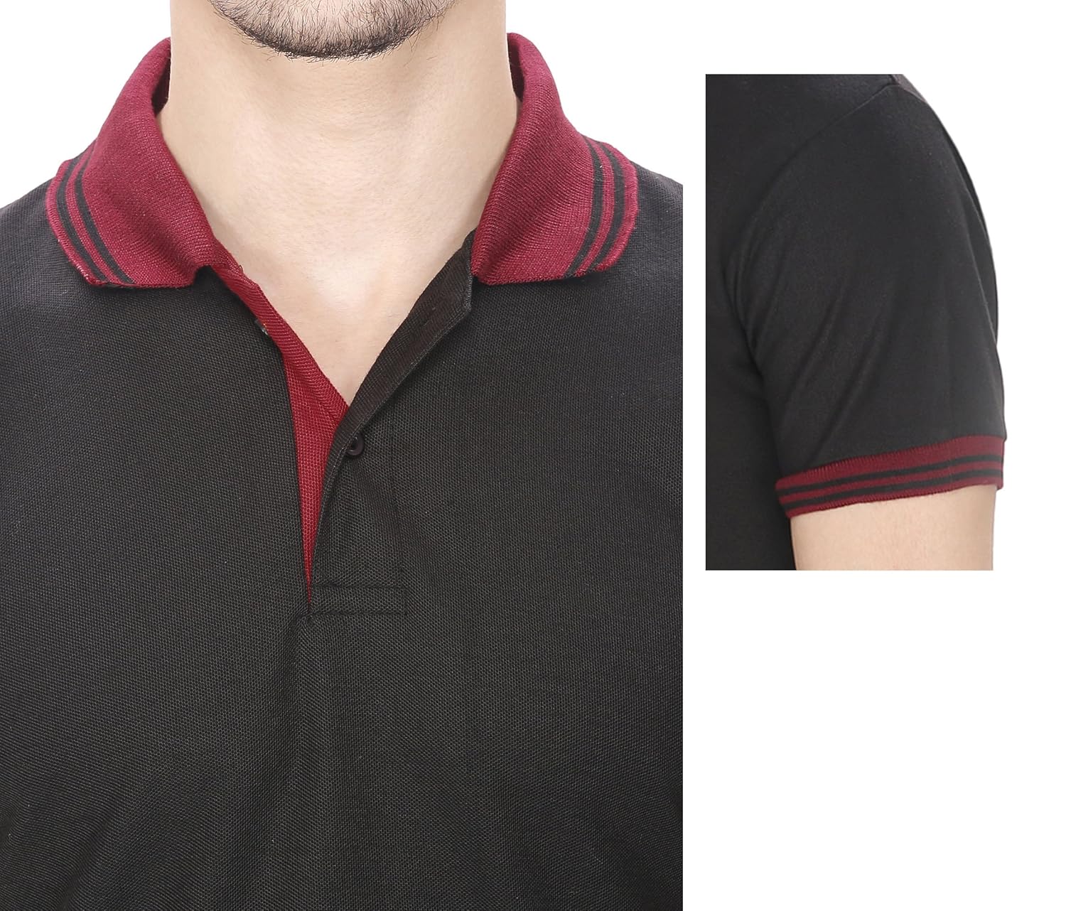 baremoda men's polo t shirt maroon black grey combo pack of 3