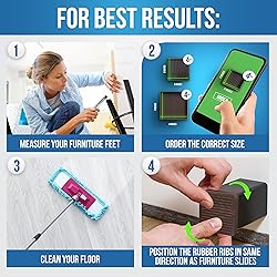 CasterMaster Non Slip Furniture Pads- 2x2 Square