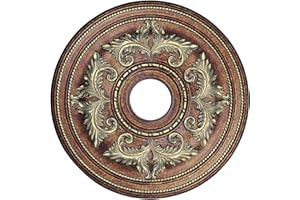 Livex Lighting, 8200-64, Ceiling Medallion, Hand Applied Palacial Bronze with Gilded Accents, 22.5"D x 1.5"H