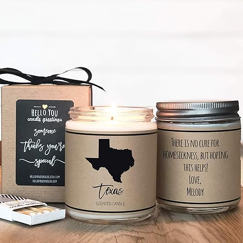 Texas Scented Candle, State Scented Candle, Personalized