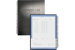 FitMate Fitness Journal, 160-page Spiral Workout Log Book with Goal Setting, Workout Journal with Progress Tracking and Detai