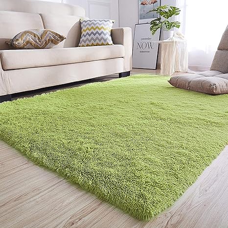 Amazon Co Jp 絨毯 極厚 ラグマット 洗える ふわふわラグ 滑り止め 防ダニ 1 160 Cm 多色選択 ラグ オールシーズン用 折り畳み痕なし 長方形 センターラグ ホットカーペット 絨毯 グリーン ホーム キッチン