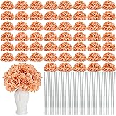 Nagobi 104 Pcs Hydrangea Artificial Flowers, Fall Faux Hydrangea Flowers with Stems for Wedding Arch, Silk Hydrangeas for Centerpieces Home Garden Baby Shower Party Decoration (Terracotta)