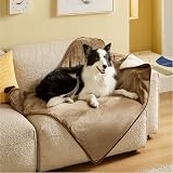 LE SURE Lesure Waterproof Dog Blanket Large 100 x 120 cm Sherpa Fleece Camel view 6
